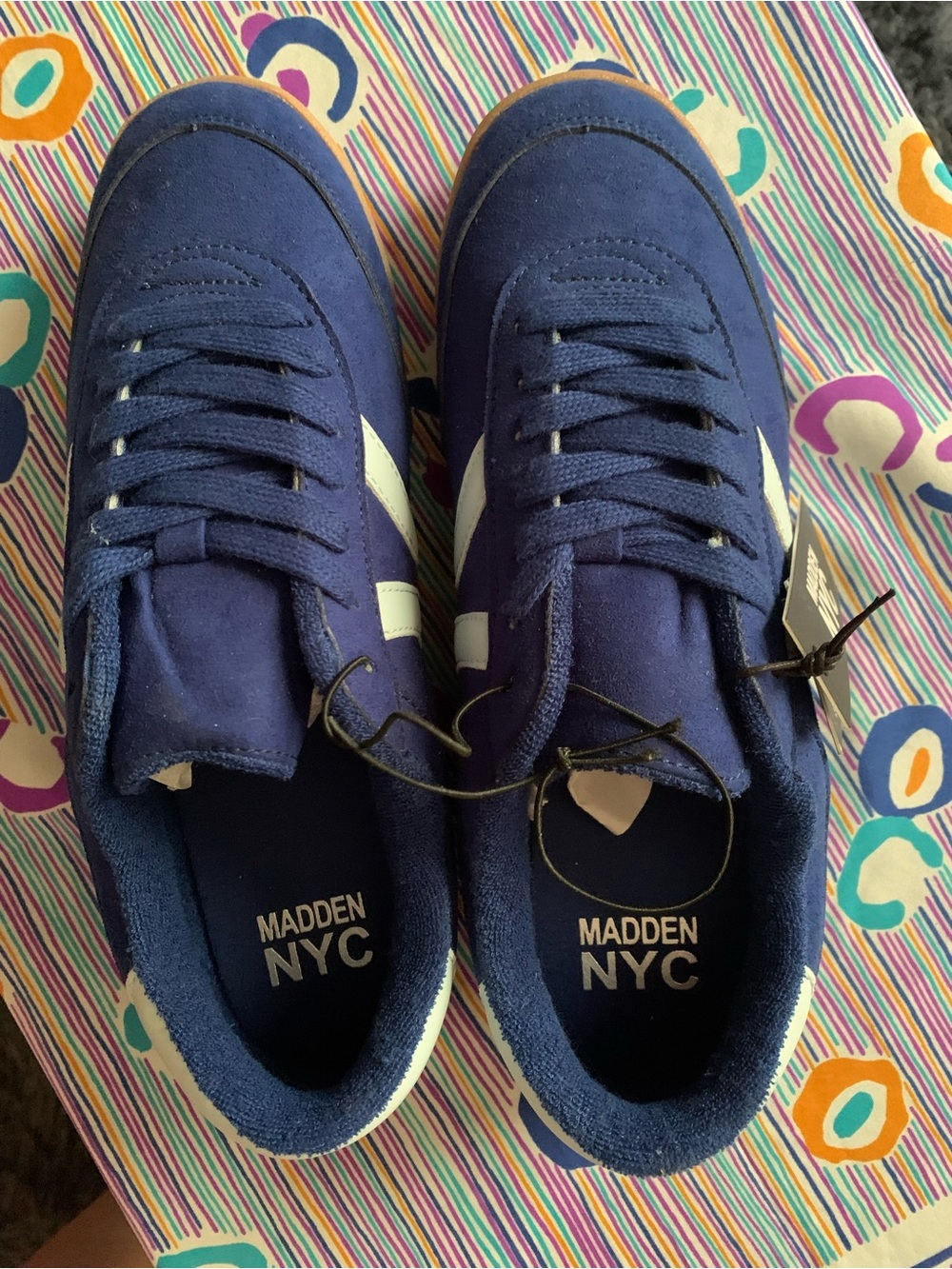Blue/tan NYC Madden shoes